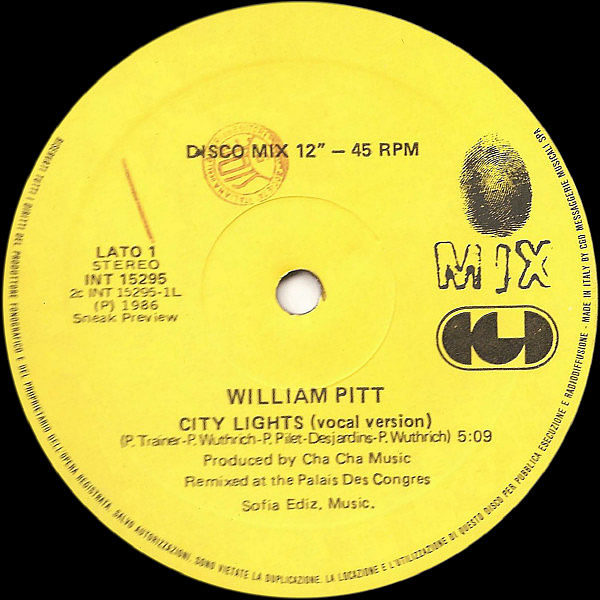 WILLIAM PITT - City Lights