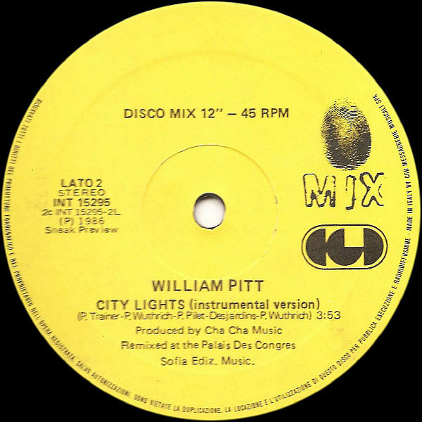 WILLIAM PITT - City Lights