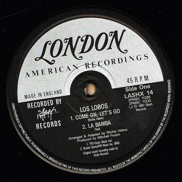 LOS LOBOS - Come On, Let's Go - London American Recordings